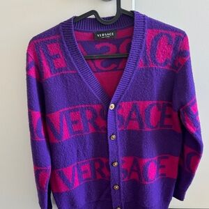 Versace Bold Purple and Pink Cardigan